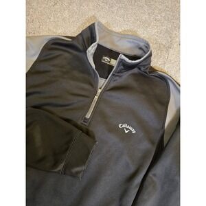 Callaway Golf Sport 1/4 Zip Sweatshirt Pullover Black Grey Men's XL